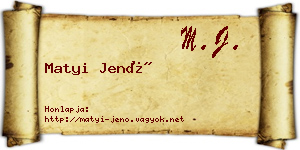Matyi Jenő névjegykártya