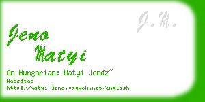 jeno matyi business card